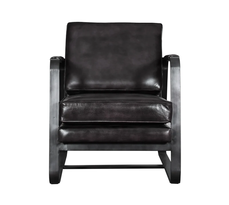 Fauteuil cuir noir Parson