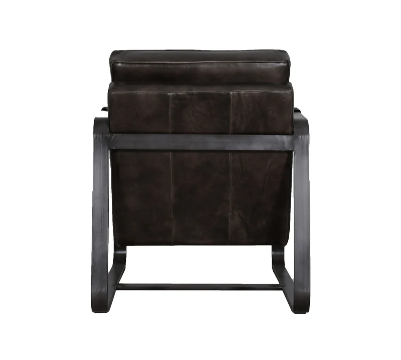 Fauteuil cuir noir Parson