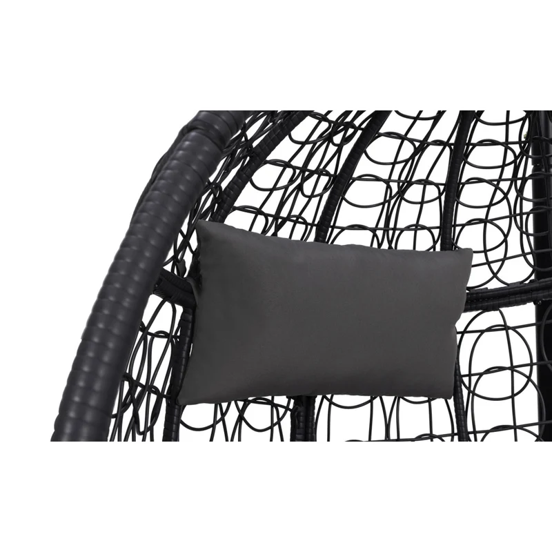 Fauteuil œuf suspendu avec coussin intégré gris
