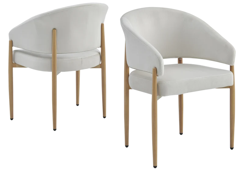 Ensemble table marbre beige et 4 chaises - Doria