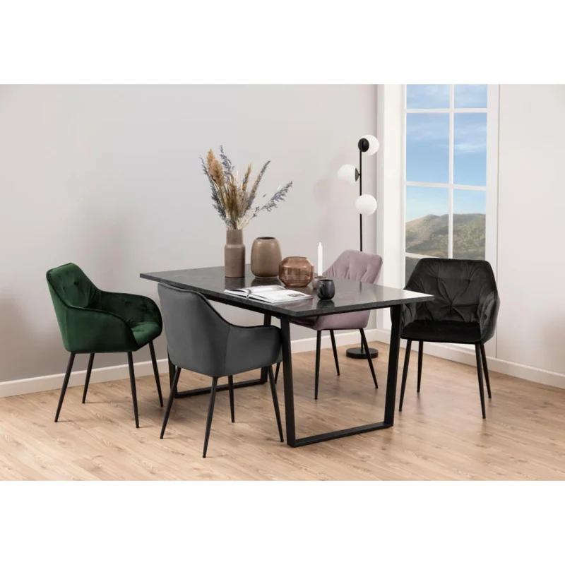 Chaise BROOKE velours avec accoudoirs