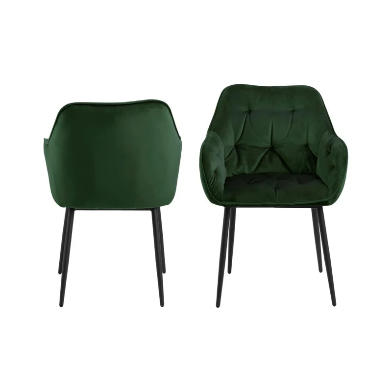 Chaise BROOKE velours avec accoudoirs