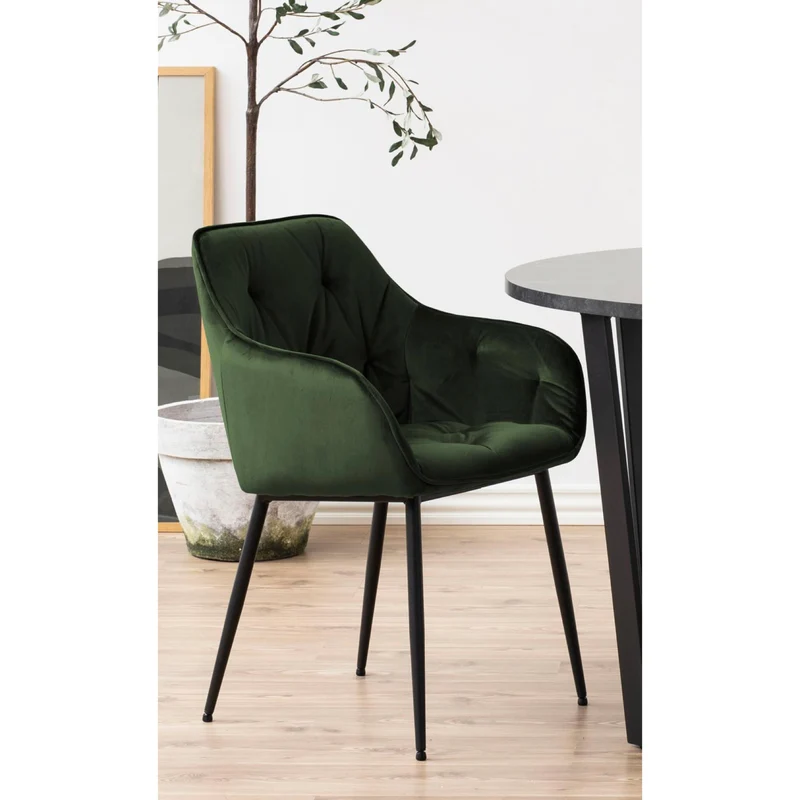 Chaise BROOKE velours avec accoudoirs