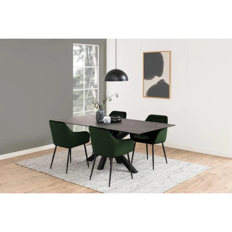 Chaise BROOKE velours avec accoudoirs