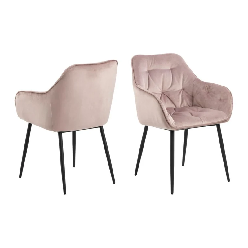 Chaise BROOKE velours avec accoudoirs