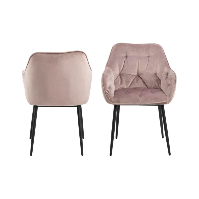Chaise BROOKE velours avec accoudoirs