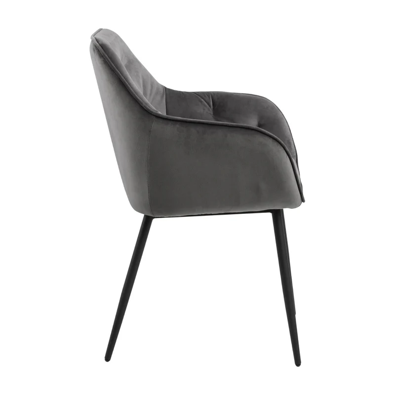 Chaise BROOKE velours avec accoudoirs