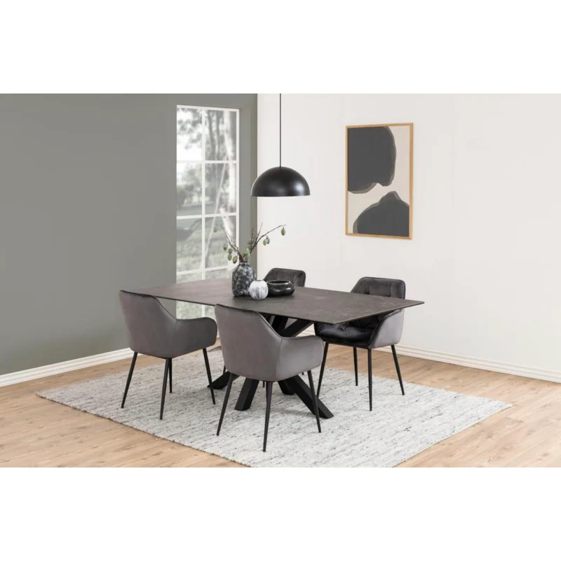Chaise BROOKE velours avec accoudoirs