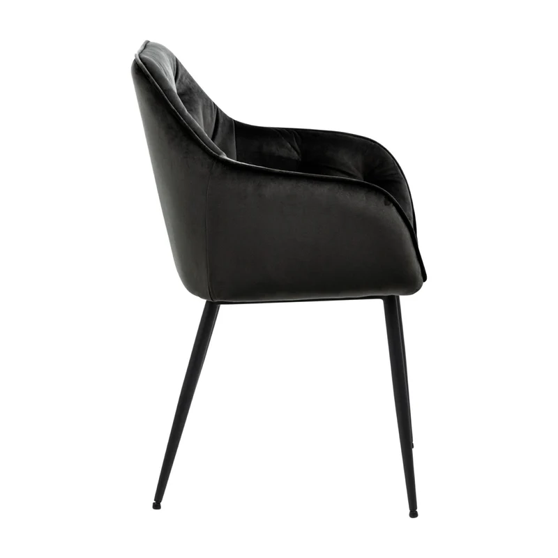 Chaise BROOKE velours avec accoudoirs