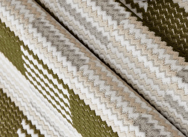 Tapis blanc à motifs carrés verts 160 x 230 cm THEOA