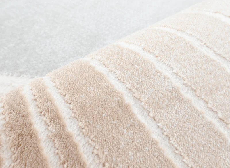 Tapis beige et gris à motifs blancs 160 x 230 cm PORTO