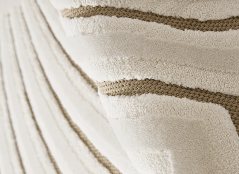 Tapis blanc écru à motifs circulaires beiges 160 x 230 cm ALEO