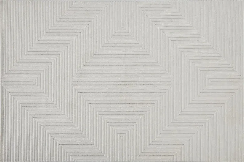 Tapis blanc écru à losanges beiges 200 x 290 cm ROUBY