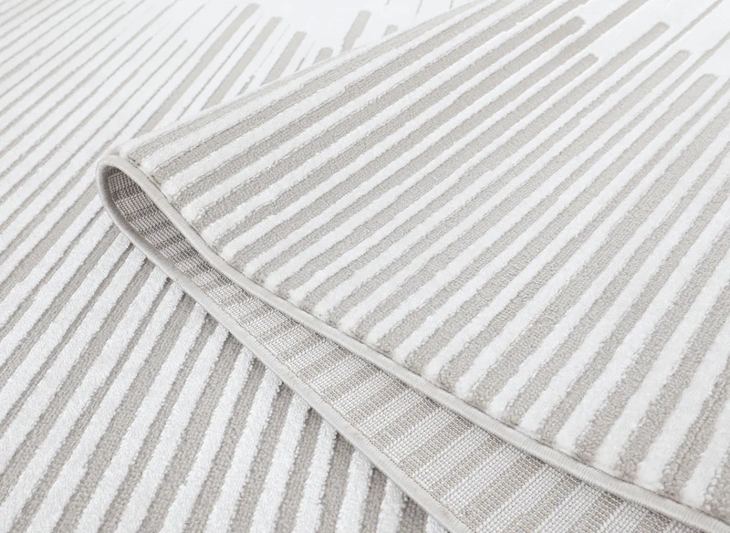 Tapis gris à lignes asymétriques 160 x 230 cm VENISE