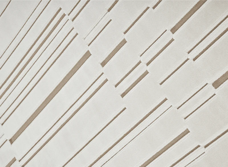 Tapis blanc écru à lignes asymétriques beiges 200 x 290 cm AYLAN