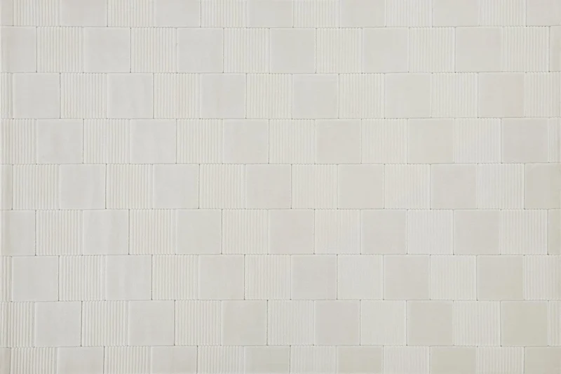 Tapis blanc écru à carreaux texturés 160 x 230 cm KARLINE