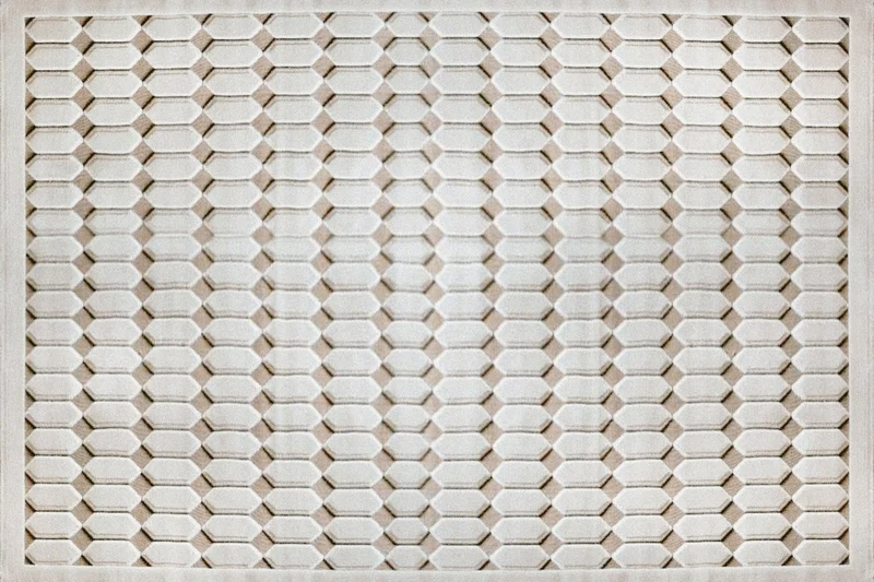 Tapis beige à motifs hexagonal 160 x 230 cm KELVYN