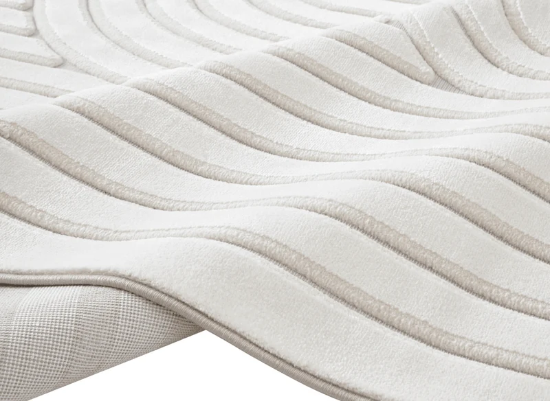 Tapis blanc écru à relief géométriques 192 x 290 cm AFINA
