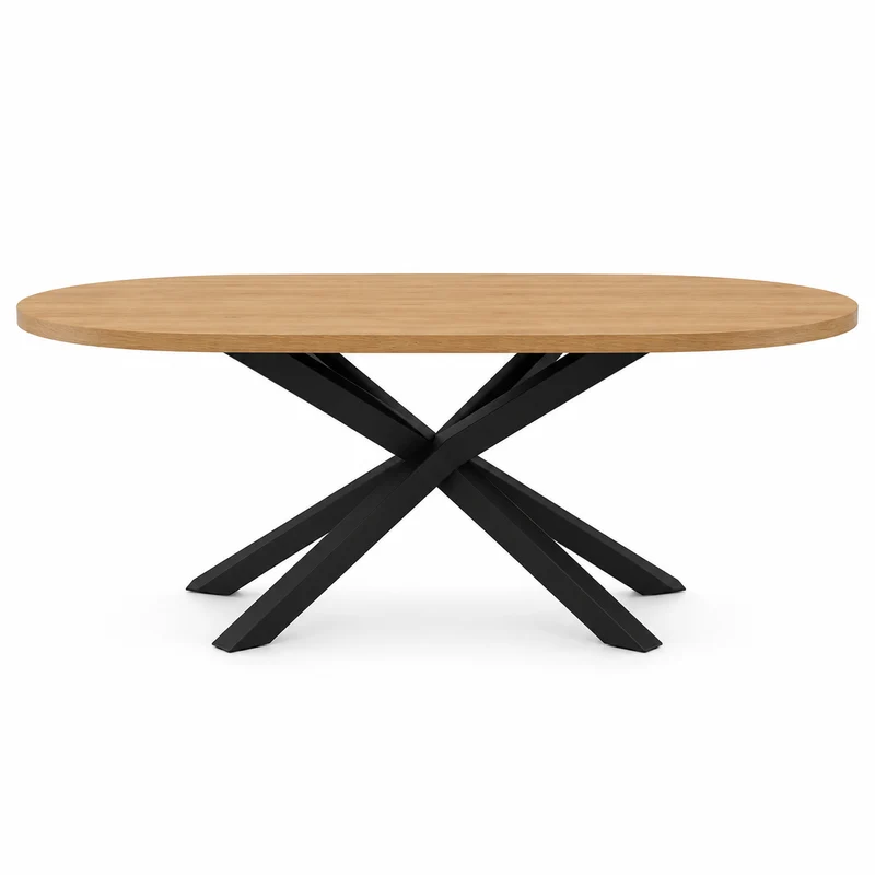 Table ovale Arya pied mikado noir