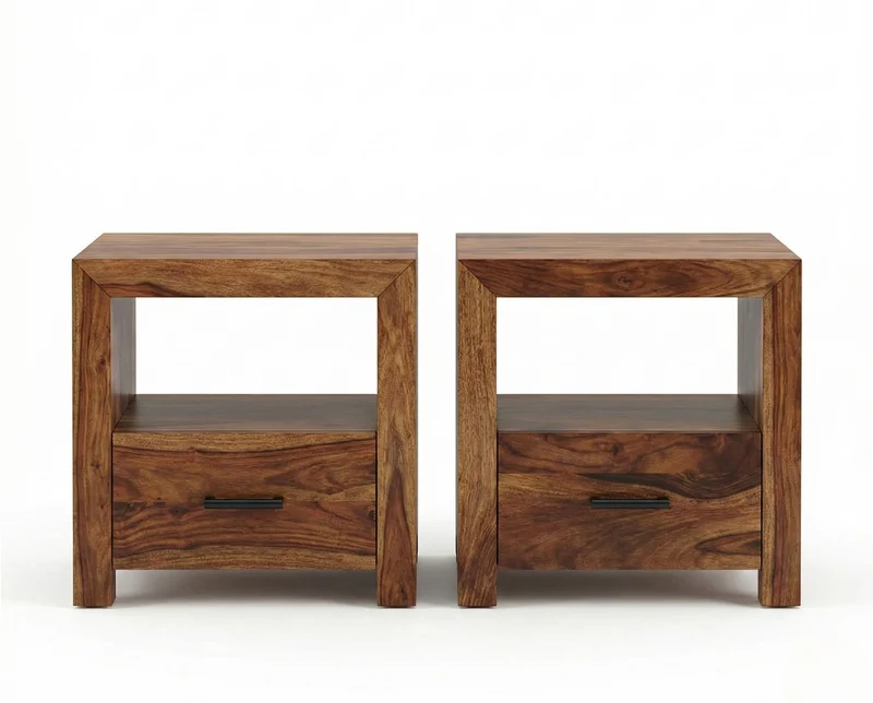 2 tables de chevet Enzo – sheesham brun