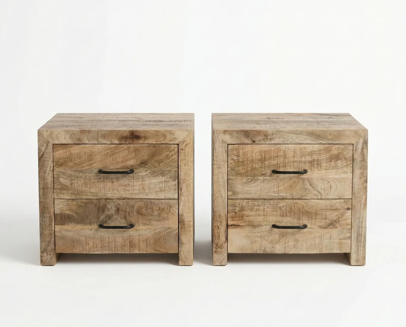 2 tables de chevet Sumara — manguier massif