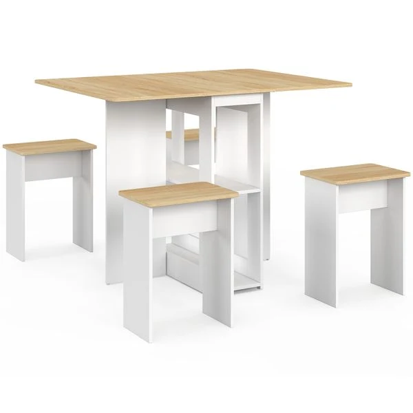 Ensemble repas Andy table pliante et 4 tabourets