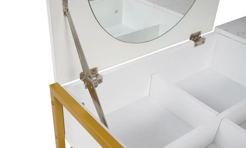 Coiffeuse Glam miroir rabattable avec tabouret