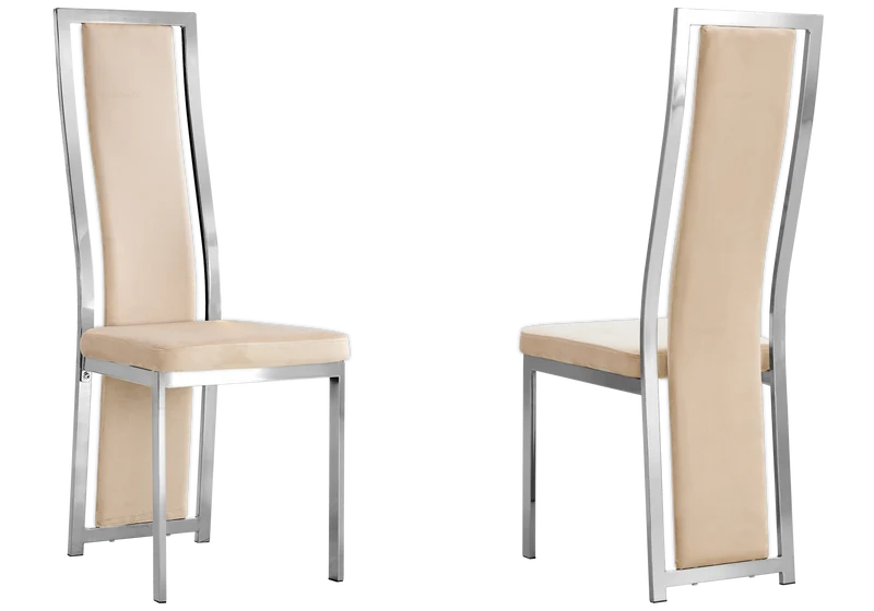 Table marbre blanc et 6 chaises velours argent – Jessy