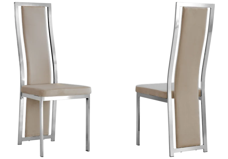 Table marbre blanc et 6 chaises velours argent – Jessy