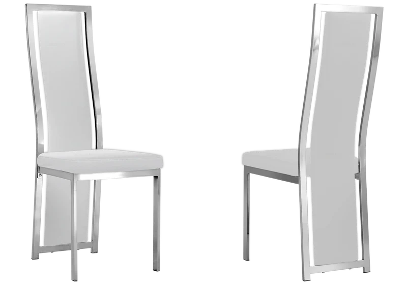 Table marbre noir et 6 chaises simili-cuir argent – Jessy