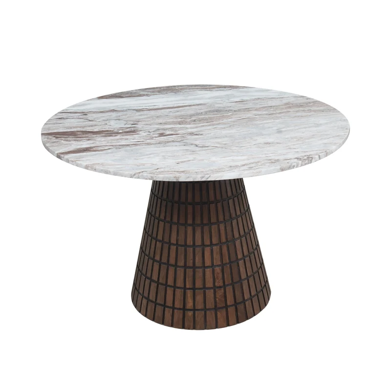 Table ronde 120x120 plateau marbre | Manguier Milan