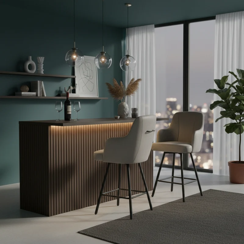 Chaise de bar gris clair | Eran