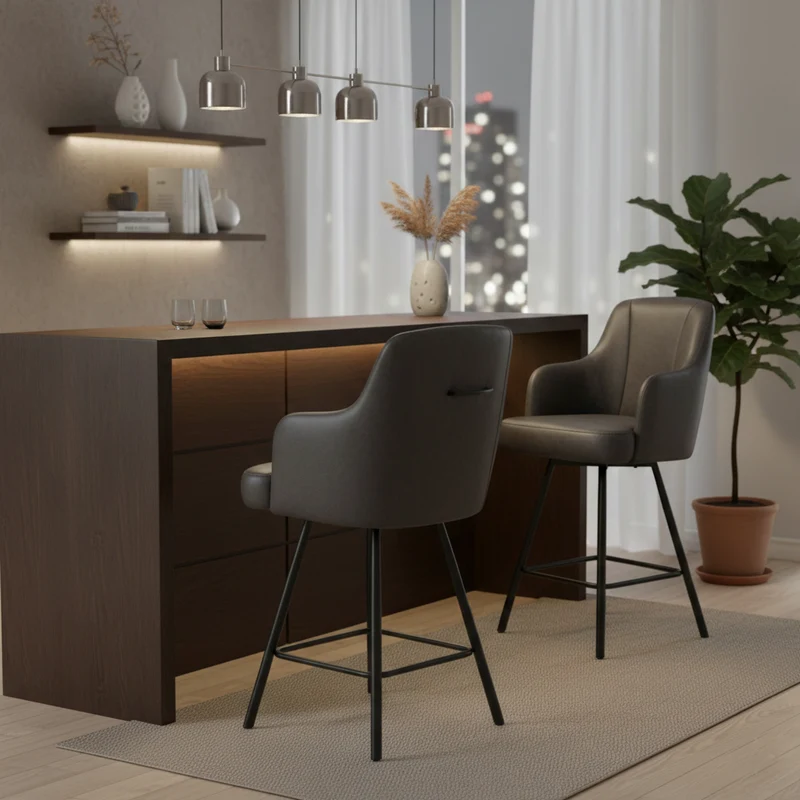 Chaise de bar anthracite | Eran