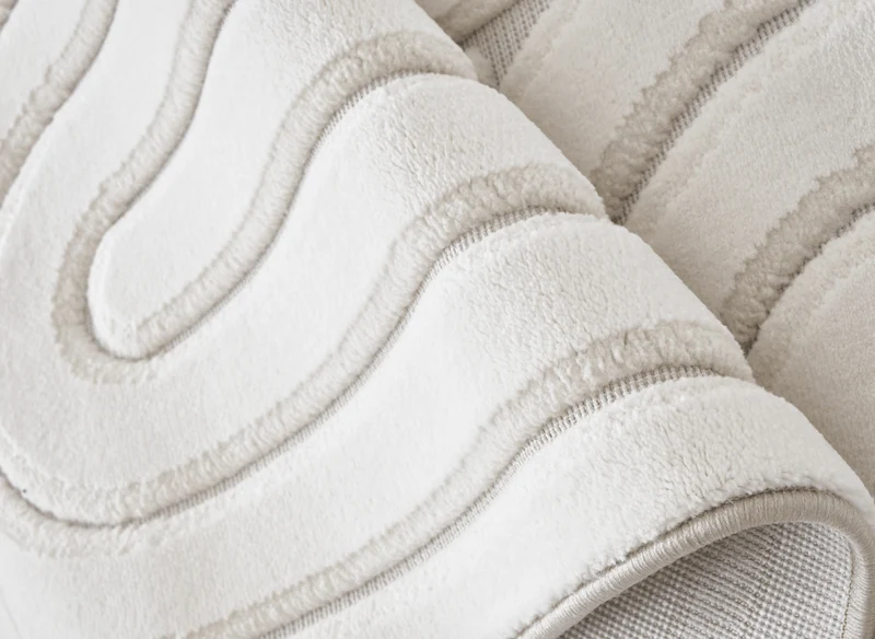 Tapis blanc écru à relief géométriques 154 x 230 cm AFINA