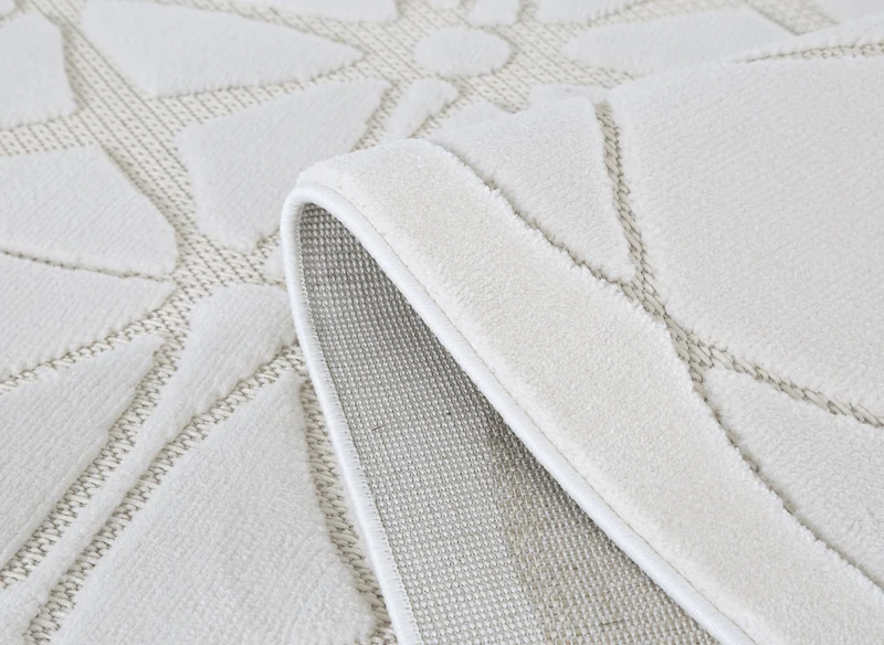 Tapis gris à motifs rosaces 200 x 290 cm SINGAPOUR