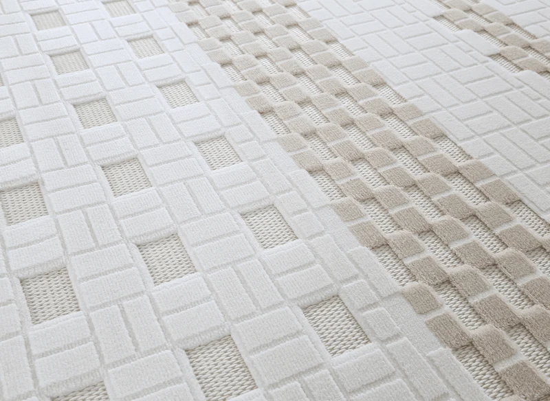 Tapis gris à motifs graphiques 200 x 290 cm ORCHIDÉE