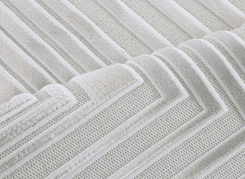 Tapis gris à motifs de lignes 200 x 290 cm PERTONA