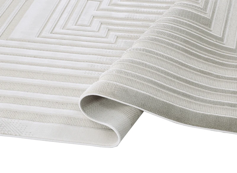 Tapis gris à motifs de lignes 200 x 290 cm PERTONA