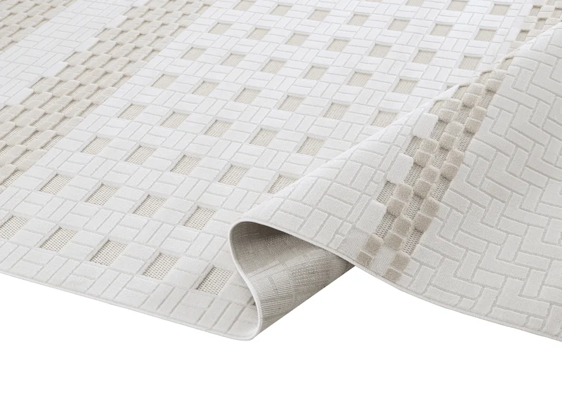 Tapis gris à motifs graphiques 160 x 230 cm ORCHIDÉE