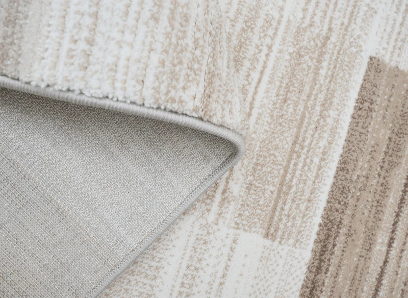 Tapis beige à motifs rectangulaires 160 x 230 cm NOMADE