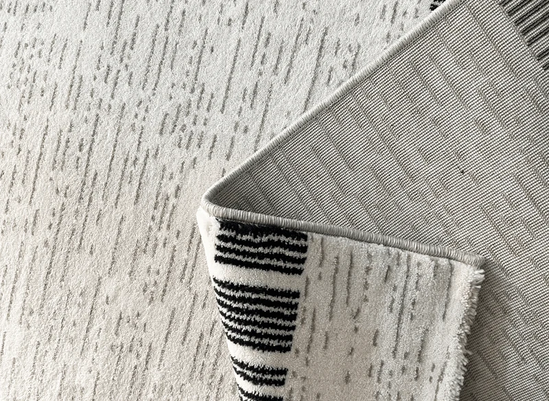 Tapis gris à motifs de bandes 200 x 290 cm TILLEUL