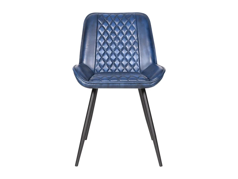 Chaise Nessa cuir bleu marine