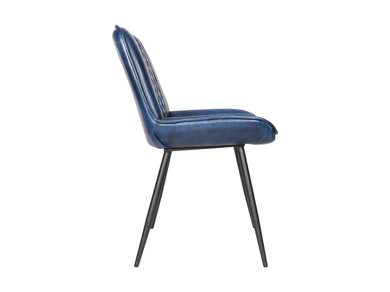 Chaise Nessa cuir bleu marine