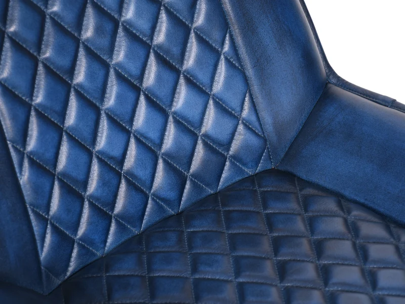 Chaise Nessa cuir bleu marine