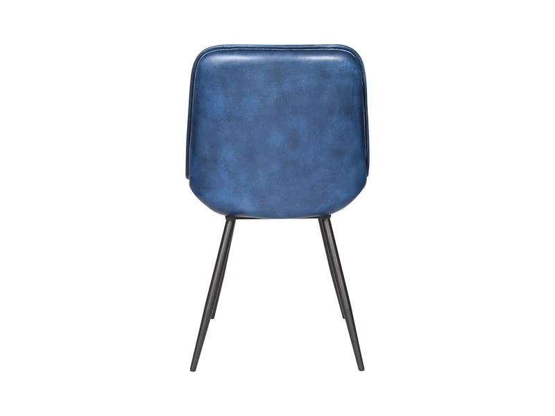 Chaise Nessa cuir bleu marine