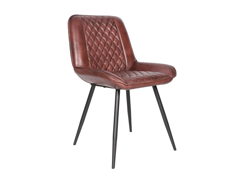 Chaise Nessa cuir bourgogne