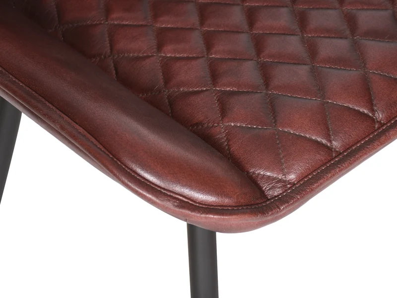 Chaise Nessa cuir bourgogne