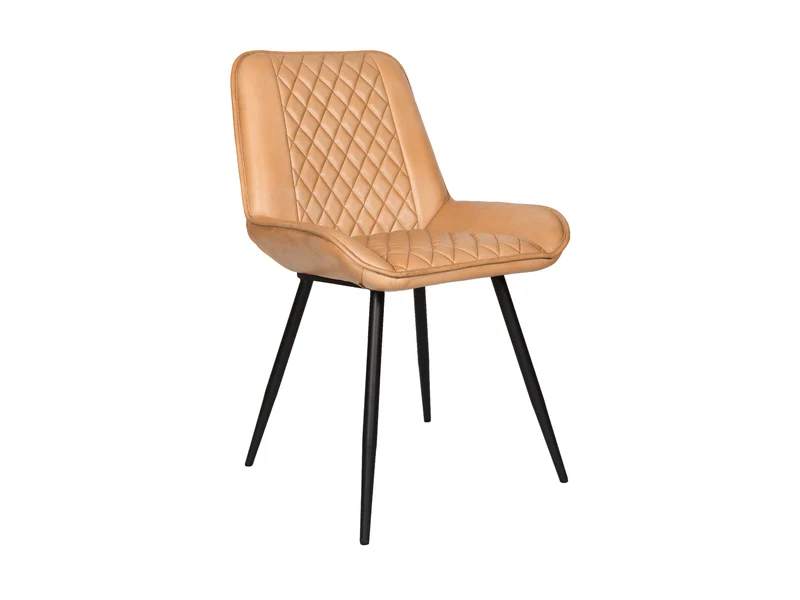 Chaise Nessa cuir orange
