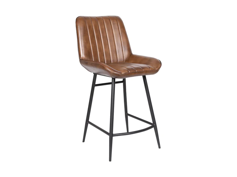 Chaise comptoir Luna cuir marron