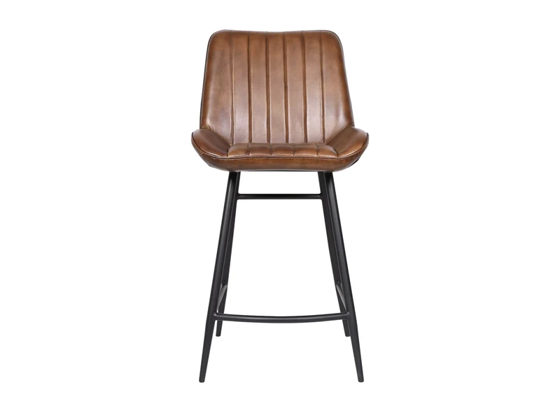 Chaise comptoir Luna cuir marron